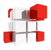 куб, 3D, красный - Please click to download the original image file.