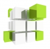 куб, 3D, зеленый - Please click to download the original image file.