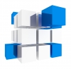 куб, 3D, синий - Please click to download the original image file.