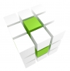 куб, 3D, зеленый - Please click to download the original image file.