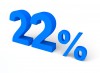 22%, 퍼센트, 세일 - 고해상도 원본 파일을 다운로드 하려면 클릭하세요.