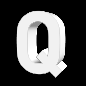 Q, キャラクター, アルファベット - 高解像度3Dイメージ、グラフ、白背景、イラスト、ボタンなどすべて無料・会員登録必要なし・商業用利用可能
