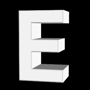 E, キャラクター, アルファベット - 高解像度3Dイメージ、グラフ、白背景、イラスト、ボタンなどすべて無料・会員登録必要なし・商業用利用可能