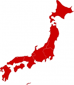 日本地図, 赤 - 高解像度3Dイメージ、グラフ、白背景、イラスト、ボタンなどすべて無料・会員登録必要なし・商業用利用可能