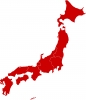 일본 지도, 빨간색, 붉은색 - 고해상도 원본 파일을 다운로드 하려면 클릭하세요.