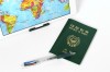 Korean passport, World map, Pen - Please click to download the original image file.