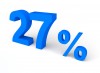 27%, パーセント, 販売 - 高解像度・大きいサイズのイメージをダウンロードするためにはクリックして下さい。