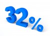 32%, パーセント, 販売 - 高解像度・大きいサイズのイメージをダウンロードするためにはクリックして下さい。